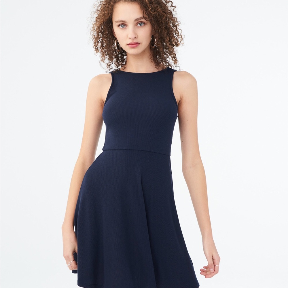 black flare dress